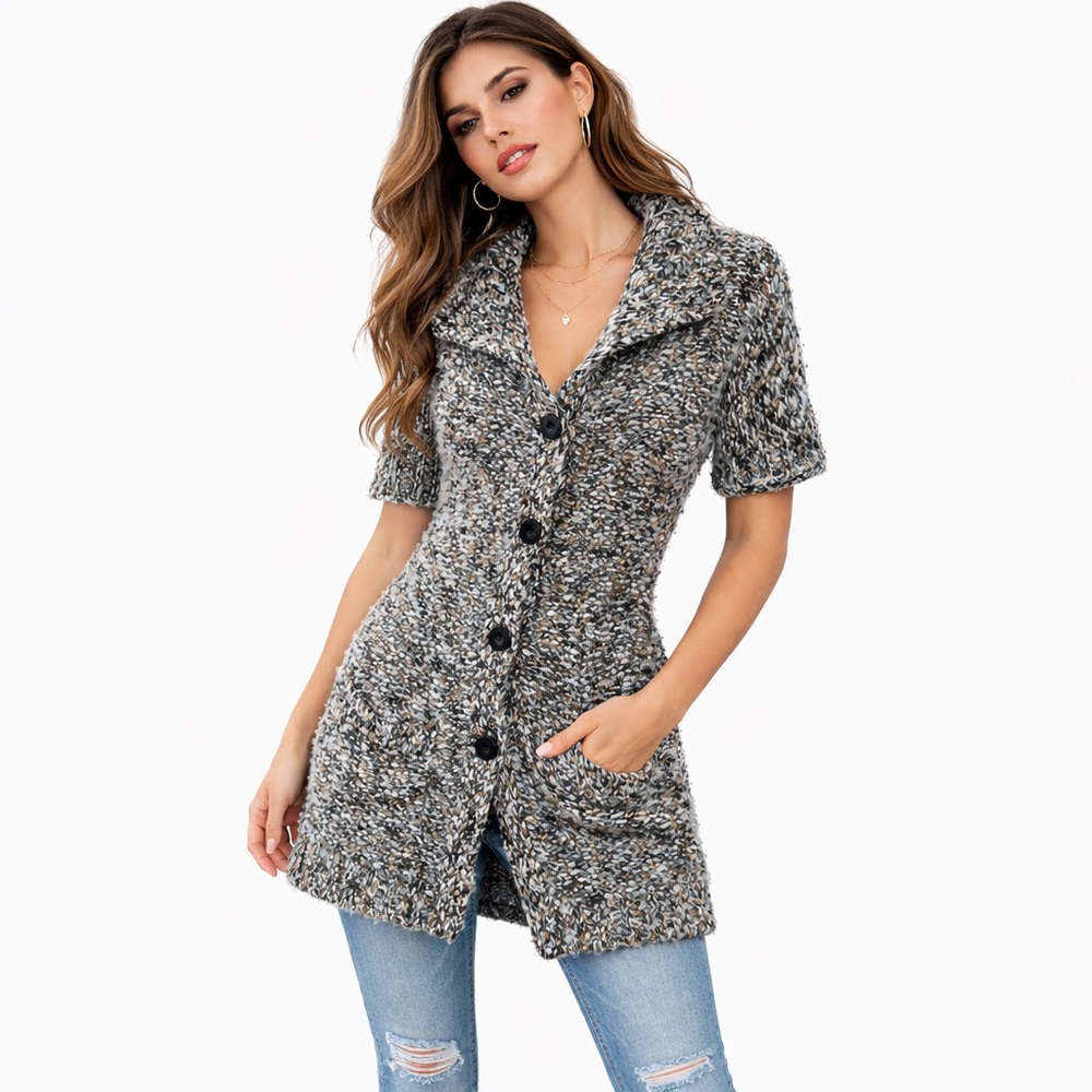 Anthropologie Tabitha Season Stroll Womens Knit Sweater Jacket Cardigan L Boho